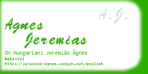 agnes jeremias business card