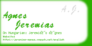 agnes jeremias business card